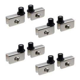 T Tulead Glass Door Pivot Hinge Silver Glass Clamps Alloy Swing ing Glass Door Clips Adjustable Glass Door Hinges Clamp 4 Sets for for 3-5mm Thickness Glass