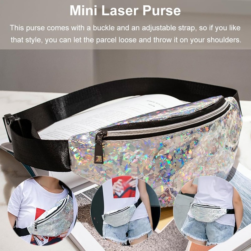 Bum Bag, Bum Bag, Fashion Waterproof, Silver Bum Bag, 80s