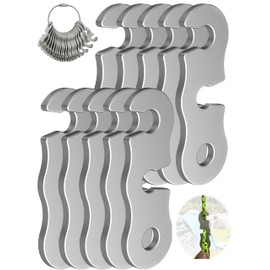 Rope Tensioner Aluminum Alloy Camping Tent Guyline Cord Adjuster Camping of Gear for Camping, Hiking, Backpacking Ultralight Tent Stakes Guy Lines (Sliver, 10 Pack)