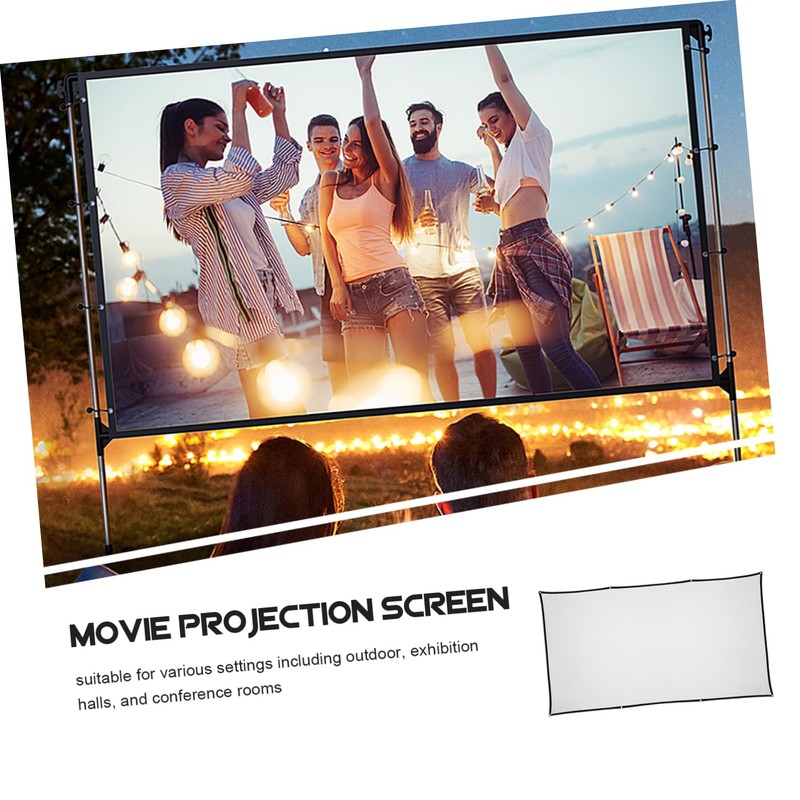 TEHAUX Portable White Projection Screen for Indoor Outdoor Use High