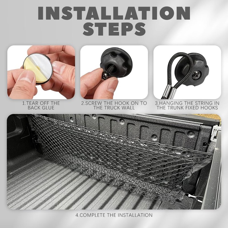 Lecctso Cargo Net, Trunk Net, Adjustable Elastic Storage Organizer Net