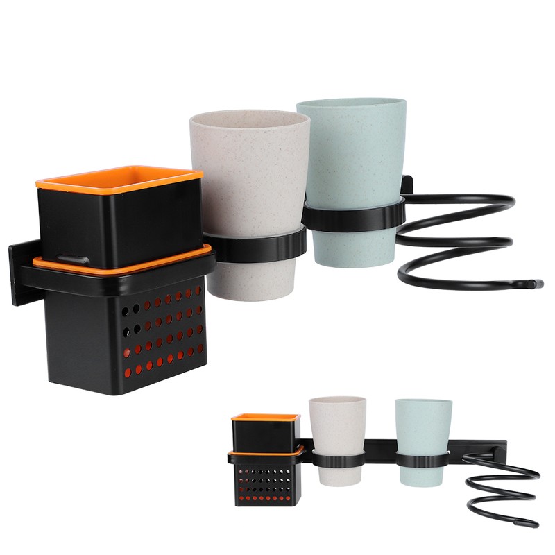 Multifunctional Space Aluminum Bathroom Storage Rack Hair Dryer Toothbrush Holder