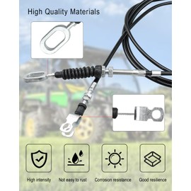 AUGREX AM130237 Throttle Cable Replacement Fit for John Deere Gator 4X2 & 6X4 Trail, Replaces Prior MPN R72654 AM125306