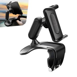 Opuweiy 1 PC Dashboard Phone Holder Clip, ABS 360 Degree Dashboard Phone Mount, Multifunctional Dash Cellphone Holder Clip, Universal for 4-7 Inch Cellphones (Black)