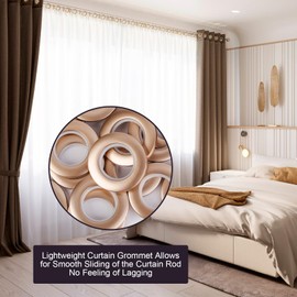 WCIC Curtain Eyelet Rings 48 Pieces Curtain Eyelets Round Plastic Rings Clips Inner Diameter 40 mm DIY Rings for Window Curtain, Shower Curtain, Changing Room Door Curtains, Backpack Bag Hole Matt