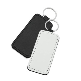 lijun Pack of 10 Leather in White Sublimation Heat Transfer MDF Key Chain Kit Jewellery Making