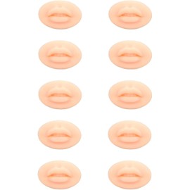 10 Labios de Práctica, Modelo de Boca Abierta de Silicona Modelo de Labios 3D, Piel de Práctica de Microblading para Práctica de Sutura, Exhibición (Color de piel claro)