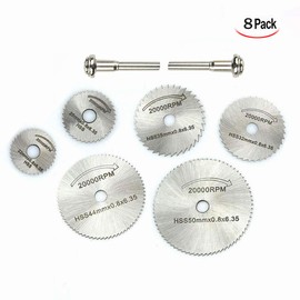 LHKJ Circular Saw Blades 8 Pcs Circular Saw Blade Set for Rotary Tools Suitable for Plastic, Fibreglass