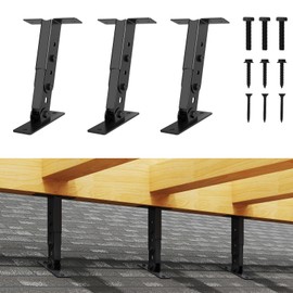 YAGEANNL 3 Pack Heavy Duty Roof Riser Brackets Kit, Adjustable Height & Angle Roof Mount Pergola Brackets, Metal Roof Riser Beam Bracket for Roof Pergola Gazebo Patio Cover, Black