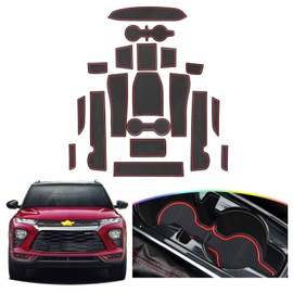 SKTU for 2021 2022 2023 2024 2025 Chevy Trailblazer Door Slot Mat 2024 2025 Chevy Trailblazer Accessories Non-Slip Interior Door Groove Gate Pad Fit Door Compartment Cup Center Console Liners (Red)