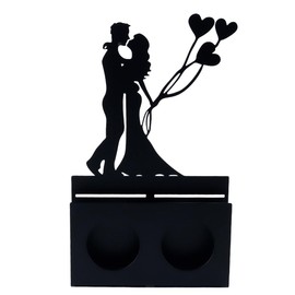 Gorise Handcrafted Iron Sculpture Candlestick Ornament Romantic Couple For Anniversaries Wedding Decoration Anniversary Couples Gifts