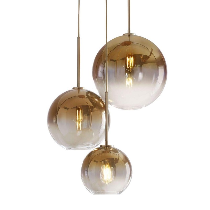 H XD GLOBAL Gradient Color Glass Pendant Light,Modern Glass Hanging
