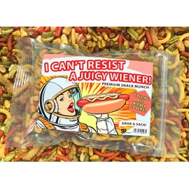 Can’t Resist Juicy Wiener Trail Mix - Gourmet Snack Munch for Women Gift Basket, Funny Hot Dog Gag Gift from Friends, Stocking Stuffers for Wife, Girlfriend Crunchy Spicy Salty Snacks, 11 oz