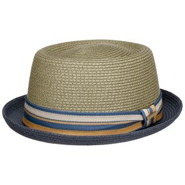 Stetson Licano Toyo Pork Pie Straw Hat for Men – Made of 100% Paper Straw – With UV Protection 40 – Lightweight Summer Hat – With Hat Band & Integrated Sun Protection – Summer Hat Spring / Summer,