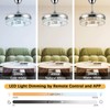 SAMPHON 42" Retractable Ceiling Fans with Lights, Crystal Chandelier Ceiling