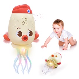 GEVINST Dancing Octopus Baby Toy, Toddler Crawling Tummy Time Toys with Light and Music, Electric Magic Dancing Squid Toy for 12-18+ Months Kids, Funny 1st Boys Girls Birthday Gifts, Beige