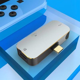 USB Type C Hub, Type C to HDMI Adapter, Converter, 3-in-1, Multiport [HDMI/TYPE-C/USB], Switch Mini Dock, 4K Resolution, Small, Lightweight, Multifunctional, Compatible with Switch/Switch/OLED/MacBook