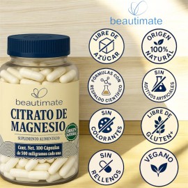 Pack Citrato Magnesio Potasio 100cáps Alta Absorción Natural Vegano Beautimate
