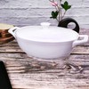 jinsongdafa Casserole Dish with Lids,1.9 Quart French White Ceramic Tureens,