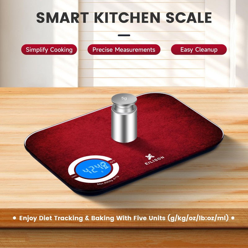 EILISON Smart Kitchen Food Scale with Bluetooth App, High-Precision Digital