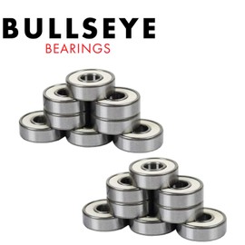 Hockey Bearings ABEC 9, 7, 5 Inline Roller Speed Package 16 Bearings and 8 Spacers Kit (ABEC 9 - White)
