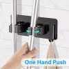 Rush Set 2 Soportes Metalicos Negro Organizador Escoba Trapeador