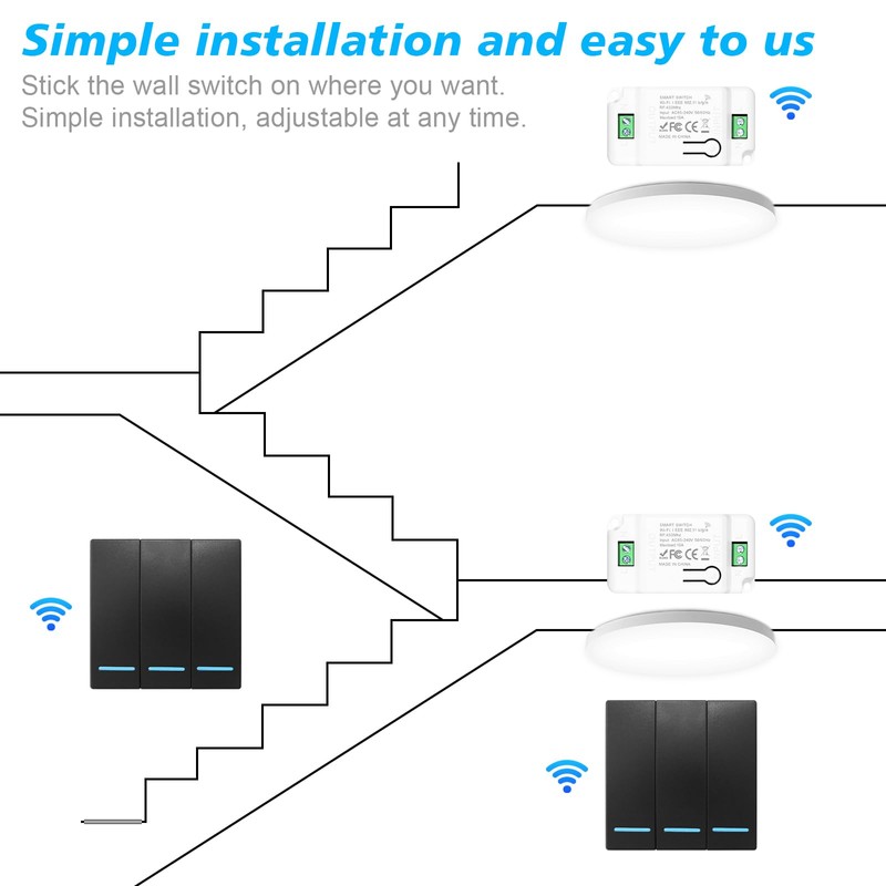 230 V Light Switch Set, RF 433 MHz Wireless Light