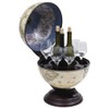 FAMIROSA Tabletop Globe Bar Wine Stand Eucalyptus Wood Green