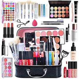 Pure Vie Set De Maquillaje Navideño Todo En Uno Paquete Básico De Cosméticos Que Incluye Paleta De Sombras De Ojos, Labial, Corrector, Rubor, Máscara