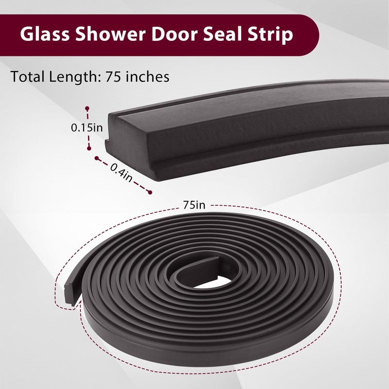 Shower Door Magnetic Strip Replacement, 75 Inches Flexible Magnetic Strip