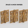 YAGU 3 Pack 4'' Door Hinges Antique Brass 4 x