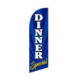 Dinner Special 6ft Swooper Feather Flag for Restaurants Business outdoor Advertising windless Banner (Replacement Flag Only)