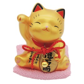 Money Maneki Neko Pink Zabuton Included, Maneki Neko Figurine, Good Luck, Good Fortune Up, Prosperous Business, Opening Celebration, Feng Shui Item, Money Luck, Luck Rise, Gift, Lucky Charm, Entrance