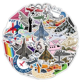 50 Pcs Plane Stickers,Airplane Graffiti Stickers,Vinyl Waterproof Sticker for Kids Teens Girls,for Phone Laptop Water Bottles Skateboard Computer Luggage Guitar Car Gifts Sticker