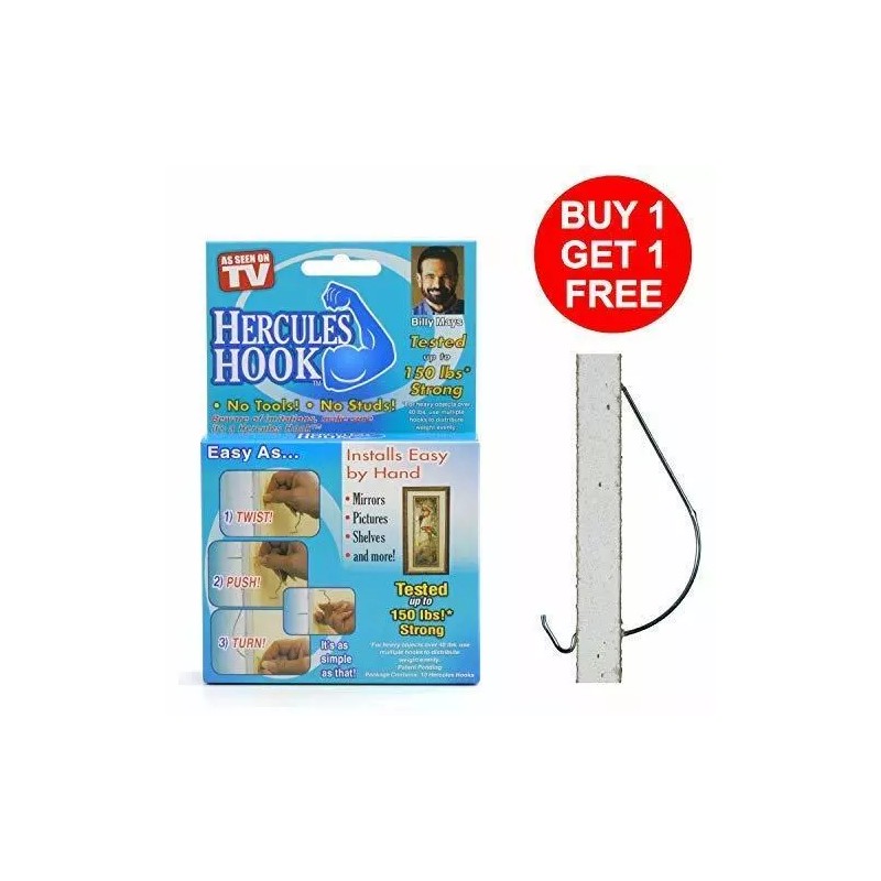 GJTr Hercules Hook Picture Drywall Anchors Hanger Hang Shelves Art