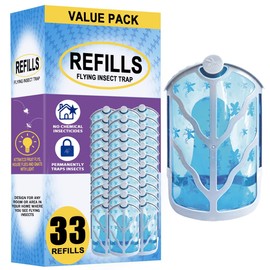 BAIMNOCM 33 Pack Refills Cartridge Compatible with Zevo Flying Insect Trap Refill M364 M364A and Max, White