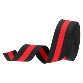 PATIKIL 1.2" Black Red Striped Grosgrain Ribbon, 10 Yard Polyester Fabric Stripe Craft Ribbon Double Faced Design for Bow Gift Wrapping DIY Making Christmas Decorations