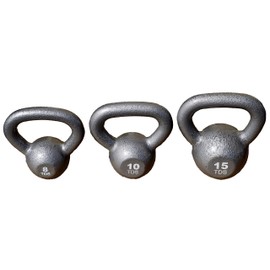 TDS - High Grade Cast Iron Kettlebell Package 8, 10 & 15 lb.
