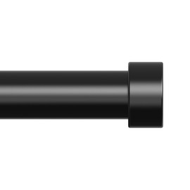 OLV Black Curtain Rods for Windows 30 to 41 Inch, 1 Inch Adjustable Heavy Duty Decorative Window Treatment Rods with Modern End Cap Design, Easy Install Drapery Pole for Living Room, Bedroom, Kitchen