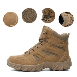 EU Steel Toe Caps,anti-slip Wear-resistant,breathable Soft Inner for Daily Factory Construction Work protectionColor: Brown, US Size: 11