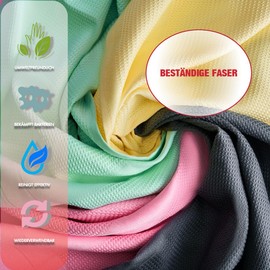 BEY® Supreme Clean - Set of 4 Premium Microfibre Cloths | Versatile & Ultra Soft, 68 x 42 cm | Streak-free & Lint-Free for Household & Car | Polishing Cloth | Window Cleaning Cloth | Drying Cloth |