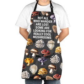 JXGZSO Funny Mushroom Gift Mushroom Apron With Pockets Mushroom Lover Gifts Chef Cooking Mushroom Agaric Waterproof Apron, Mushroom Apron, Big