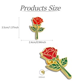 Pack of 100 Red Rose Flower Enamel Lapel Pin 1.4 Inch -Metal Souvenir Hat Men Women Patriotic Travel Badge Brooch