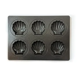 Matsunaga Seisakusho MB Teflon Treated Scallop Tabletop, 6P Type A, Black