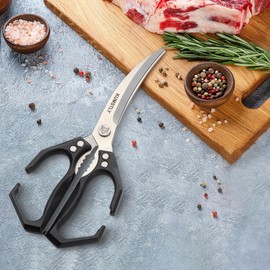 Kitchen Scissors All Purpose- Stainless Steel Kitchen Shears for Food - Utensils Removable Dishwasher Safe Cooking Scissors for Herbs, Pizza, Meat Cutting