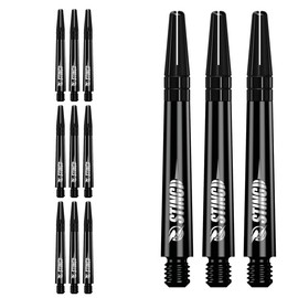 RUTHLESS Sting | Polycarbonate Dart Shafts Solid Black with Black Aluminium Top, Tweenie Plus 44mm, 3 Sets of 3 Stems (3XS1769)
