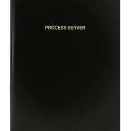 BookFactory Process Server Log Book/Journal/Logbook - 120 Page, 8.5"x11", Black Hardbound (XLog-120-7CS-A-L-Black(Process Server Log Book))