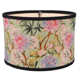 Holibanna Vintage Lamp Shade Drum Lampshade Floral Chandelier Lamp Cover Replacement Light Shade E27 Table Lamp Shade Retro Light Bulb Holder for Pendant Light Floor Lamp B