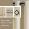 VOILYBIRD Solid Black Grommets Linen Curtains Slub Texture Linen Drapes