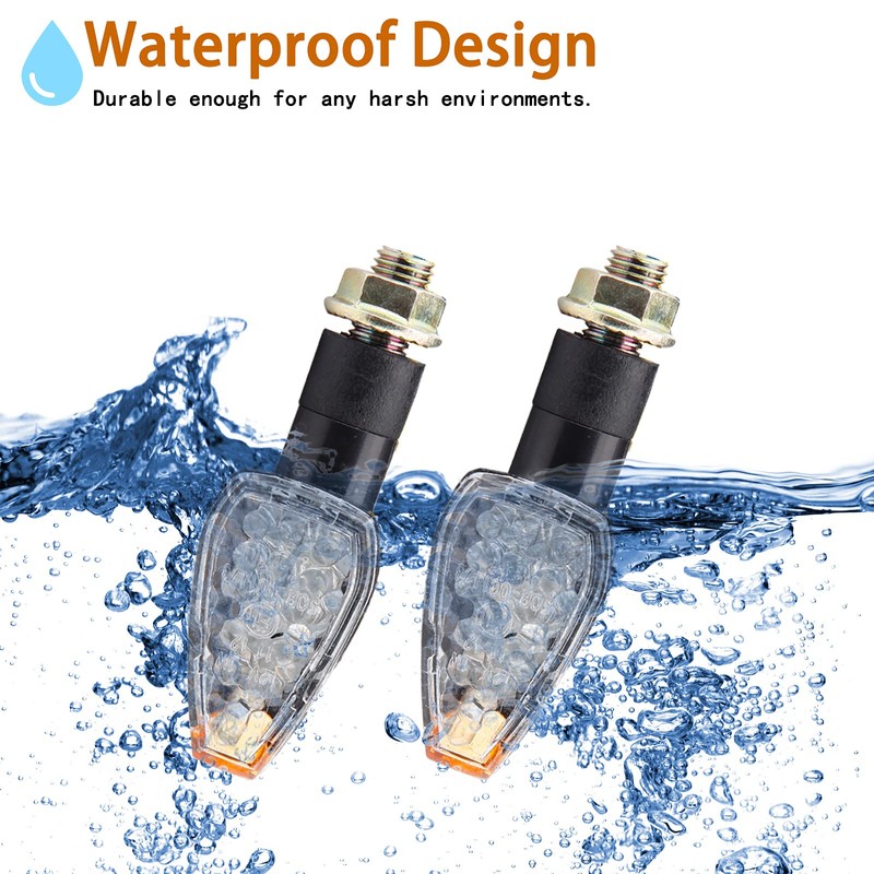 JMTBNO 4 x Motorcycle Indicator E Approved 14 LED Running